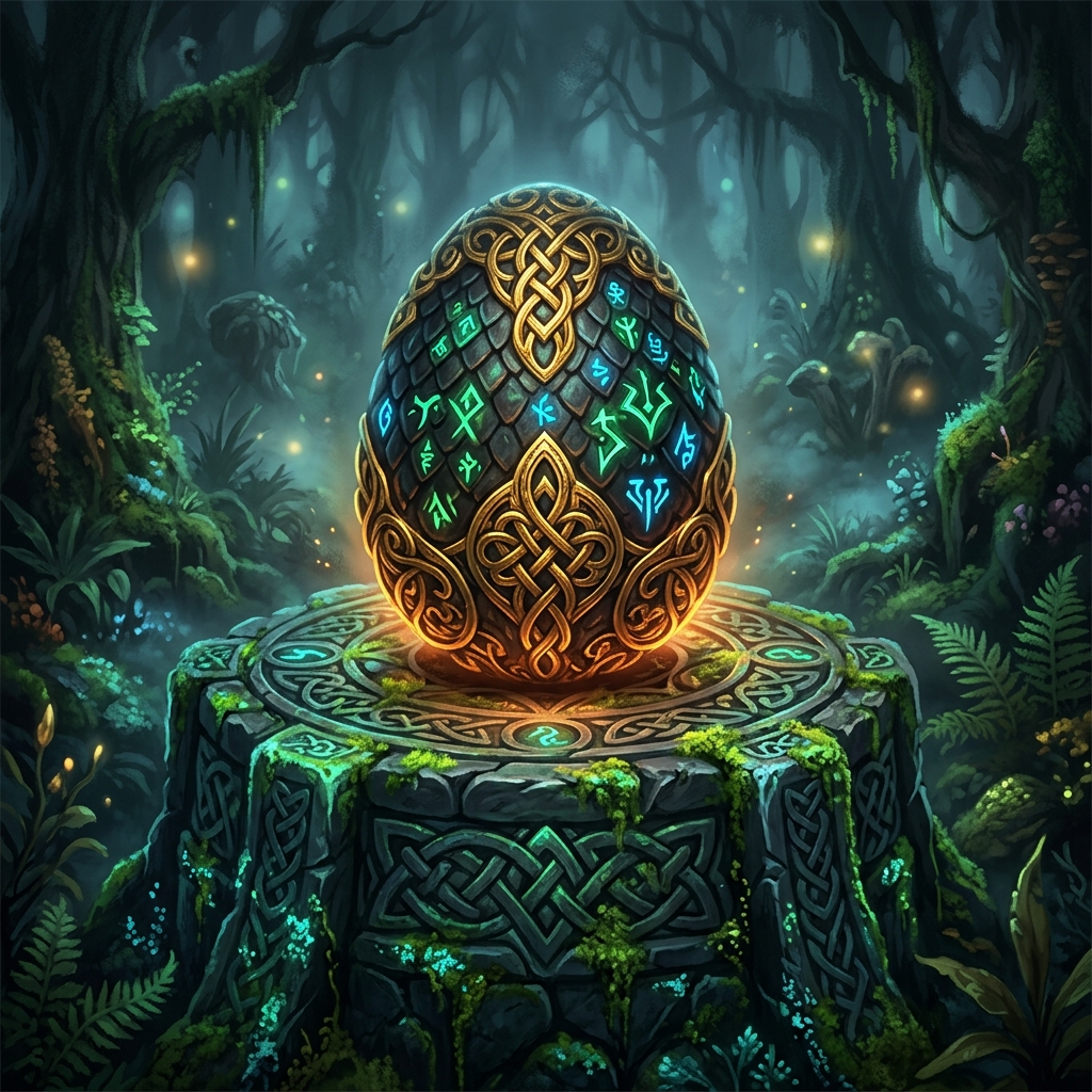 Œuf de Wyrm sous l'aura féerique